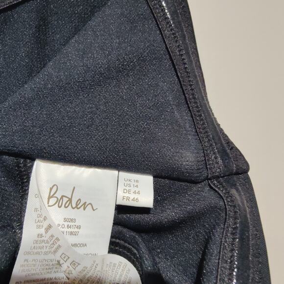 Boden Women's Sz 14 US Black Cut Out Detail String One Piece Swimsuit  Halter - Picture 5 of 8